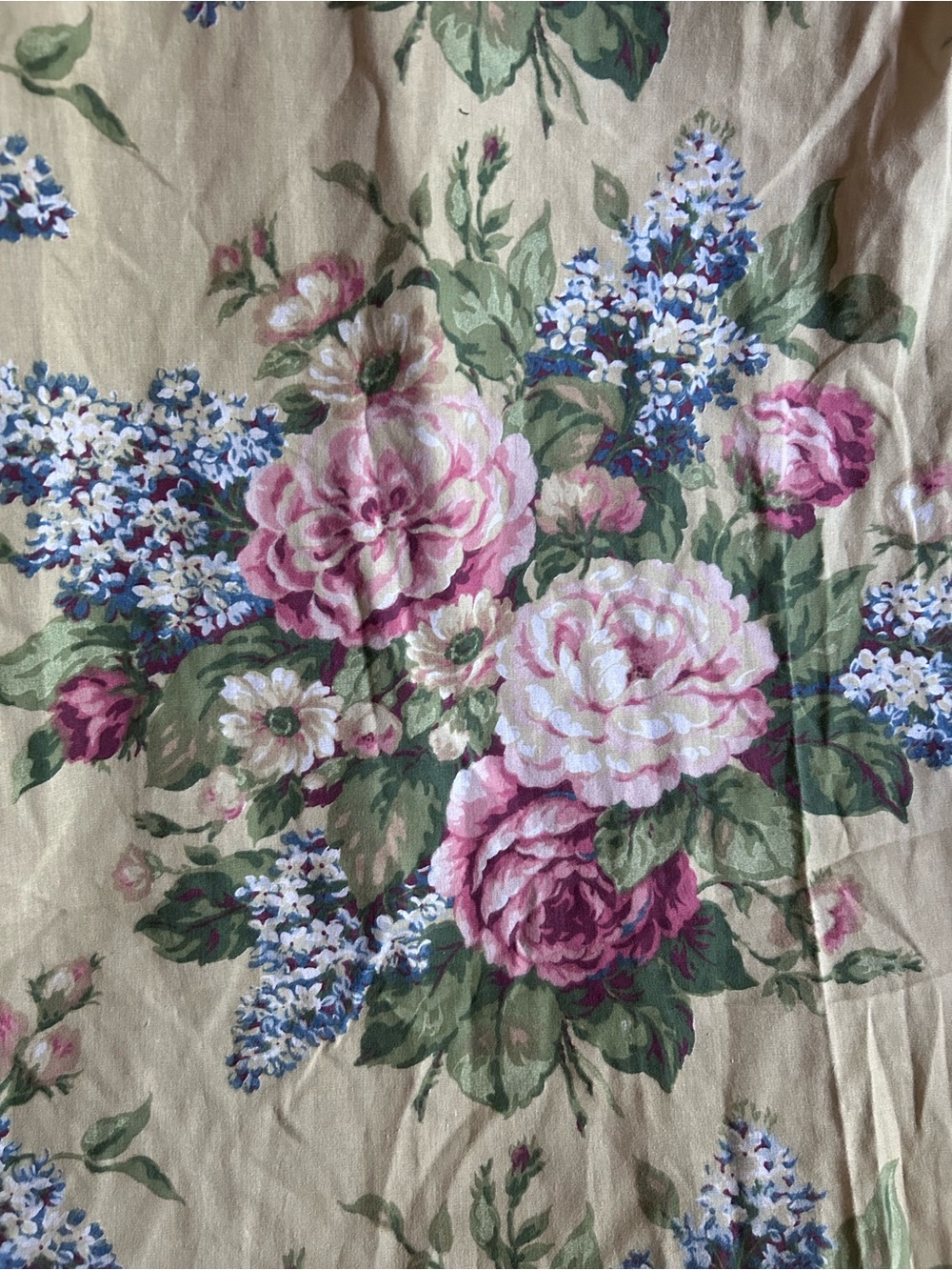 Vintage 90’s Martha Stewart Yellow Floral Lilac Garden Fabric Shower Curtain - Picture 3 of 7